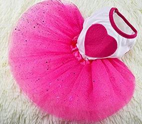 img 2 attached to 👗 Idepet Spring Summer Pet Dog Cat Puppy Tutu Princess Dress: Heart Printed Lace Skirt"
