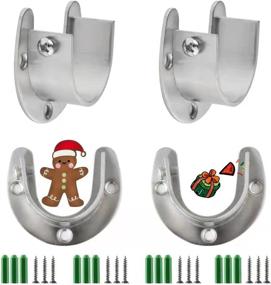 img 4 attached to 🔧 Heavy Duty Stainless Steel Closet Rod Support Bracket - 2 Sets