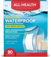 💧 all health clear waterproof antibacterial adhesive bandages: 80 ct assorted sizes variety - prevent infection, first aid & wound care логотип