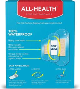 img 3 attached to 💧 All Health Clear Waterproof Antibacterial Adhesive Bandages: 80 ct Assorted Sizes Variety - Prevent Infection, First Aid & Wound Care