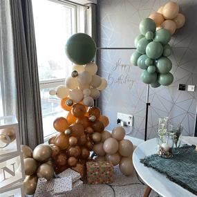 img 2 attached to 🎈 Safari Woodland Balloon Garland Kit 140 Pcs, TOPLLON Sage Green Brown Balloon Arch with Beige Gold Matte Balloons for Baby Shower Safari Birthday Decorations