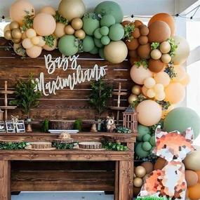 img 4 attached to 🎈 Safari Woodland Balloon Garland Kit 140 Pcs, TOPLLON Sage Green Brown Balloon Arch with Beige Gold Matte Balloons for Baby Shower Safari Birthday Decorations