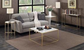 img 1 attached to 💎 Convenience Concepts Gold Coast Faux Marble Nesting End Tables: Elegant Faux Marble and Gold Accents for Modern Living Spaces