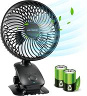 🌬️ portable usb desk fan - quiet, rechargeable clip-on fan with auto oscillation, 3 speeds, and intermittent wind setting - 6000mah mini fan for baby stroller, office table, bedroom logo