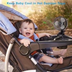 img 3 attached to 🌬️ Portable USB Desk Fan - Quiet, Rechargeable Clip-on Fan with Auto Oscillation, 3 Speeds, and Intermittent Wind Setting - 6000mAh Mini Fan for Baby Stroller, Office Table, Bedroom