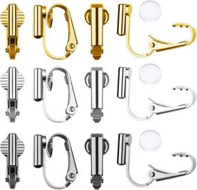 img 4 attached to 🔁 Transform Your Look: 9 Pairs Clip-on Earring Converters and Comfort Pads for Non-Pierced Ears (Style A) in 3 Vibrant Colors