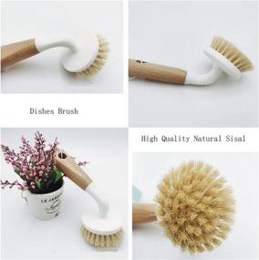 img 2 attached to Ultimate 4-Pack Kitchen Cleaning Brush Set: Sisal Pan, Sisal Dish, Coconut Fibre Bottle, and Stainless Steel Pot Scrubber - Ideal Dish Scrubber Set for a Sparkling Clean Kitchen!