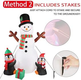 img 1 attached to OurWarm 6ft Christmas Inflatables: Rotating LED Snowman Penguin Yard Decor!