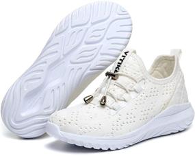 img 1 attached to 👟 Ультралегкие кроссовки Elaphurus: идеально подходят для прогулок и спортивных занятий девочек