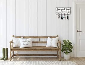 img 1 attached to 🐾 His Hers Ours Paws Key Holder: Stylish Wall Entryway Decor with Rustic Key Hooks and Farmhouse Home Sweet Home Sign