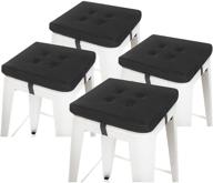 🪑 baibu 12 inch square stool cushions with ties - set of 4 for bar stools, breathable chair pads seat cushions with anti-slip mat - only pads (12&#34; (4pc), black) logo