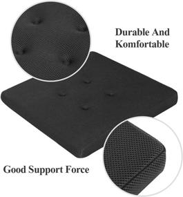 img 1 attached to 🪑 Baibu 12 Inch Square Stool Cushions with Ties - Set of 4 for Bar Stools, Breathable Chair Pads Seat Cushions with Anti-Slip Mat - Only Pads (12&#34; (4PC), Black)