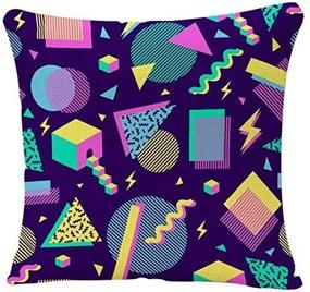 img 3 attached to YGGQF Decorative Multicolor Geometric Pillowcase