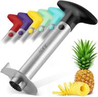 zulay kitchen pineapple corer and slicer - stainless steel pineapple cutter | easy core removal & slicing | super fast pineapple slicer tool saves time (black) logo