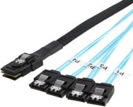 cablecreation [2 pack] mini sas 36pin (sff-8087) male to 4 sata 7pin female cable логотип