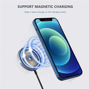 img 2 attached to Yootech Magnetic Wireless Charger: Fast Charging Pad Compatible with MagSafe Charger, USB-C 20W PD Adapter for iPhone 13/13 Pro Max/13 Mini/12, AirPods Pro