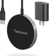 yootech magnetic wireless charger: fast charging pad compatible with magsafe charger, usb-c 20w pd adapter for iphone 13/13 pro max/13 mini/12, airpods pro logo