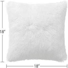 img 3 attached to 🛋️ Joybest Luxury Soft Faux Fur Fleece Cushion Cover Pillowcase Decorative Throw Pillows Covers for Sofa or Bed, 18x18 Inches, White, Pack of 2, No Pillow Insert