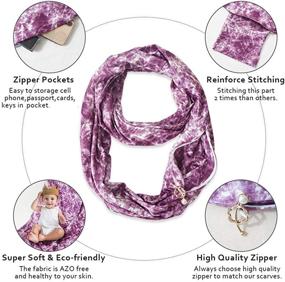 img 1 attached to 🧣 Stylish Infinity Scarf with Zipper Pockets: Must-Have Women's Accessories