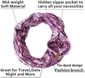 img 2 attached to 🧣 Stylish Infinity Scarf with Zipper Pockets: Must-Have Women's Accessories