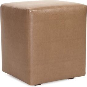 img 2 attached to Howard Elliott Universal Cube Ottoman With-Slipcover, Avanti Bronze: Versatile and Stylish Seating Solution