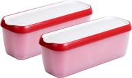 🍨 starpack long scoop ice cream storage containers set of 2 - for homemade ice cream, freezer storage, meal prep, soup and food storage логотип