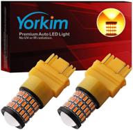 🔶 yorkim 3157 светодиодная лампа янтарного цвета - превосходная производительность светодиодной лампы для поворотных сигналов и мигалок, набор из 2 шт. логотип