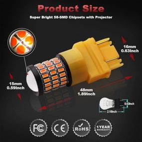 img 3 attached to 🔶 Yorkim 3157 LED Bulb Amber – Superior Performance LED Turn Signal & Blinker Bulb, Pack of 2