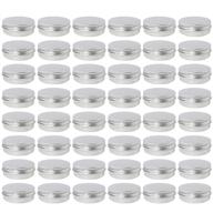 🔒 48 pack 2 oz metal round tins - aluminum tin can containers with screw lid for salve, spices, or candies by moretoes logo