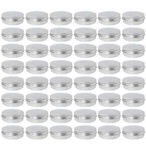 img 4 attached to 🔒 48 Pack 2 Oz Metal Round Tins - Aluminum Tin Can Containers with Screw Lid for Salve, Spices, or Candies by Moretoes