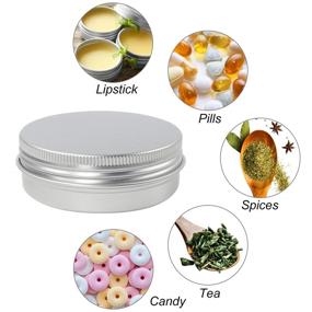 img 2 attached to 🔒 48 Pack 2 Oz Metal Round Tins - Aluminum Tin Can Containers with Screw Lid for Salve, Spices, or Candies by Moretoes