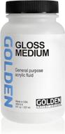 🖌️ enhance your artwork with golden polymer gloss medium - 8 ounce logo