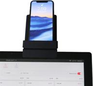 📱 peloton phone stand - screen mount for iphone 11/11 pro/max, x/xr, 8/8 plus, 7/7 plus, most galaxy & other phones up to 3.5" wide - easy installation, bike compatible (not suitable for peloton bike) logo