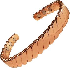img 4 attached to 💎 Stylish Pure Copper Magnetic Therapy Bracelet for Effective Pain Relief, Rheumatoid Arthritis, Carpal & Migraine Relief - Long-Lasting Design, Unisex Gift