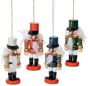 img 1 attached to Colorful Fun Express Wooden Nutcracker Ornaments (Set of 12) – Vibrant Holiday Decor, Tree Ornaments & Unique Gift Tags