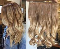 🔥 enhance your look with 17 inches one piece half head wavy curly ombre clip in hair extensions (light brown to sandy blonde) - 120grams logo