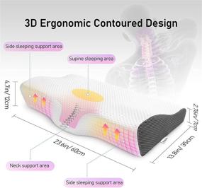 img 3 attached to Ортопедическая ортопедическая подушка Bubulii для снятия боли в шее, контурная подушка из памяти формы для оптимального сна, поддерживающая подушка для шеи для бокового, спинного и животного сна
