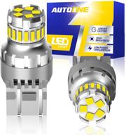 autoone 7440 7443 led bulbs - t20 w21w replacement for backup reverse light, tail brake lights, blinker turn signal lamp - 6000k xenon white (pack of 2) logo