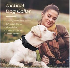 img 3 attached to 🐾 Adjustable Tactical Dog Collar - Military Grade Nylon, Thick, Heavy-Duty Metal Buckle and Handle for Medium and Large Dogs...