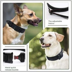 img 1 attached to 🐾 Adjustable Tactical Dog Collar - Military Grade Nylon, Thick, Heavy-Duty Metal Buckle and Handle for Medium and Large Dogs...