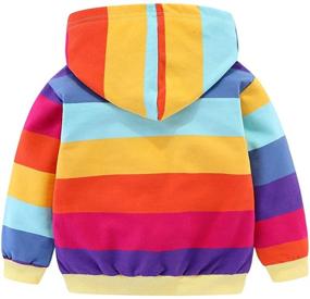 img 3 attached to Mud Kingdom Rainbow Patchwork Zip Up Hoodie for Boys