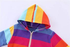 img 2 attached to Mud Kingdom Rainbow Patchwork Zip Up Hoodie for Boys
