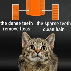 img 2 attached to 🐾 Flea & Lice Comb for Cats and Dogs, Dual-Sided Pet & Human Hair Comb by MoHern