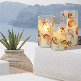 img 1 attached to 🏖️ Enhance Your Atmosphere with SILVERSTRO Flameless Beach Theme Shell Decal Candles - Set of 3