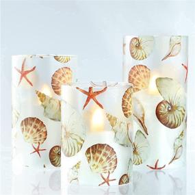 img 4 attached to 🏖️ Enhance Your Atmosphere with SILVERSTRO Flameless Beach Theme Shell Decal Candles - Set of 3