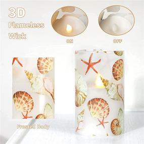 img 2 attached to 🏖️ Enhance Your Atmosphere with SILVERSTRO Flameless Beach Theme Shell Decal Candles - Set of 3