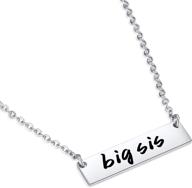 hazado big sis bar necklace logo