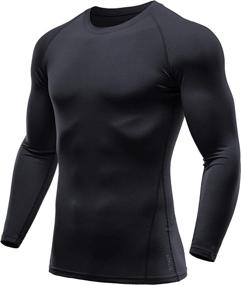 img 4 attached to 👕 ATHLIO Men's Thermal Compression Shirts 1 or 3 Pack - Winter Gear Sports Base Layer Top, Athletic Running T-Shirt