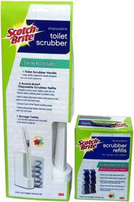 img 2 attached to 🚽 3M Scotch-Brite Click N Flip Toilet Wand Cleaner System with Caddy and 10 Refill Scrubbers