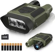 🌙 esslnb night vision binoculars 400m/1300ft - full darkness 7x31mm goggles with 32g tf card - infrared binoculars with night vision logo